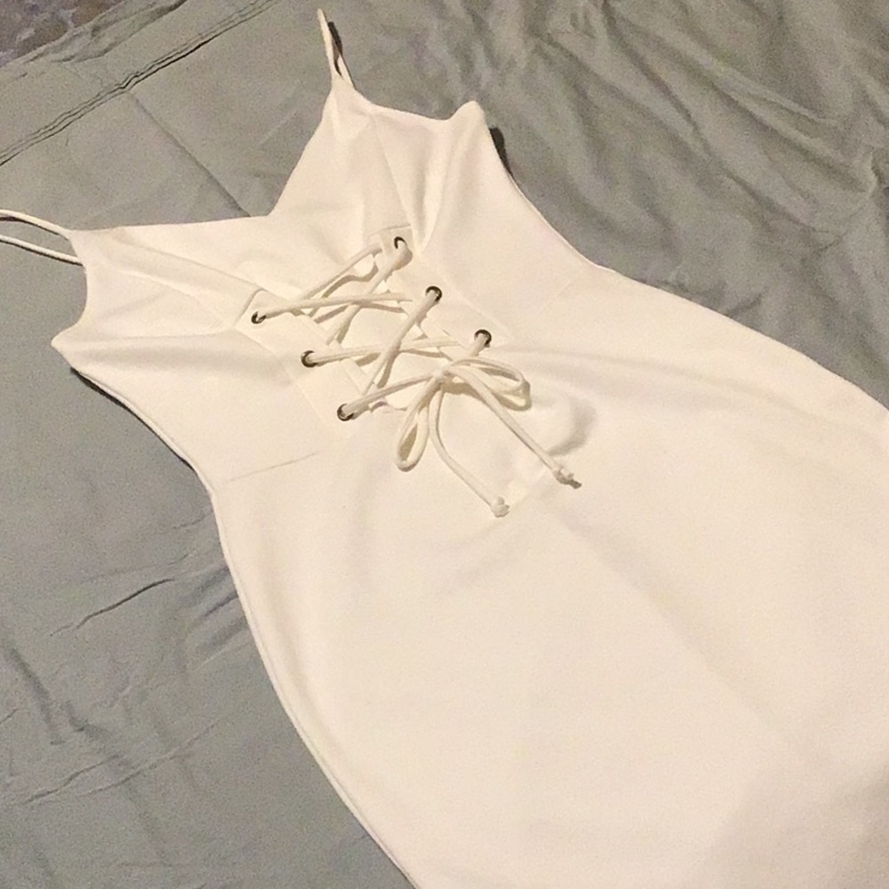 Front Lace-Up Mini Tank Dress NWOT